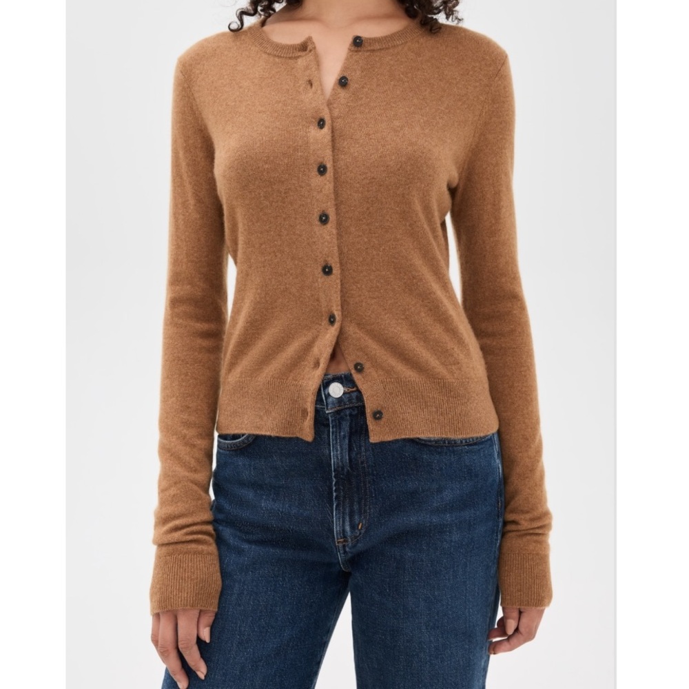 Reformation XS Farren Cashmere Brown Cardigan Sweater